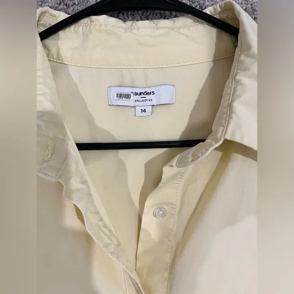 Saunders Collection Oversized Yellow Button-Up Dress - Picture 4 of 8